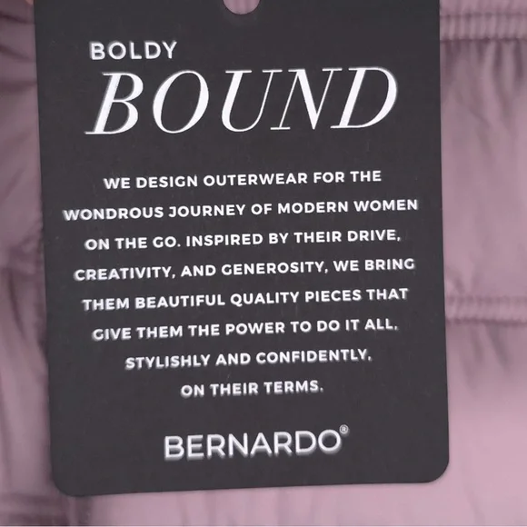 NWT BERNARDO Light Weight Faux Fur Puffer Full Zip Combo Jacket LilacHaze MEDIUM - Picture 12 of 16